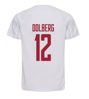 Danmark Kasper Dolberg #12 Replika Udebanetrøje VM 2022 Kortærmet